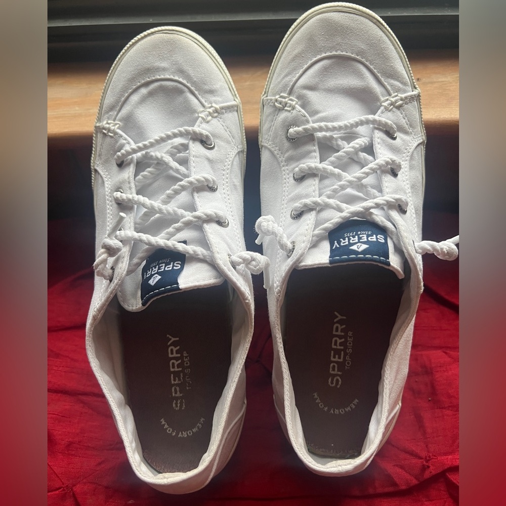 Sperry Women's White Lace-Up Sneakers - Picture 2 of 8